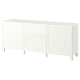 BESTÅ Förvaring med lådor, Pipmakare vit/Stubbarp vit, 180x42x74 cm