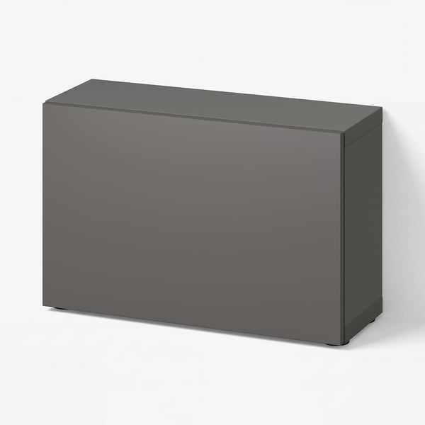 BESTÅ Hylla med dörr, mörkgrå/Lappviken mörkgrå, 60x22x38 cm