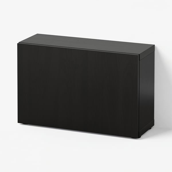 BESTÅ Hylla med dörr, svartbrun/Lappviken svartbrun, 60x22x38 cm