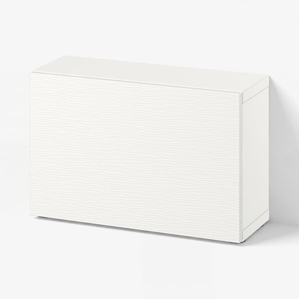 BESTÅ Hylla med dörr, vit/Laxviken vit, 60x22x38 cm