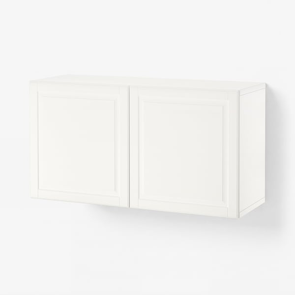 BESTÅ Hylla med dörrar, vit/Smeviken vit, 120x42x64 cm