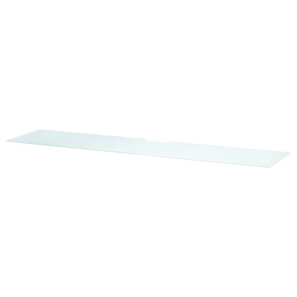 BESTÅ Toppanel för tv - glas vit/ljusgrön 180x40 cm
