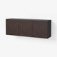 BESTÅ Väggmonterad skåpkombination, svartbrun Hedeviken/mörkbrun betsad ekfaner, 180x42x64 cm