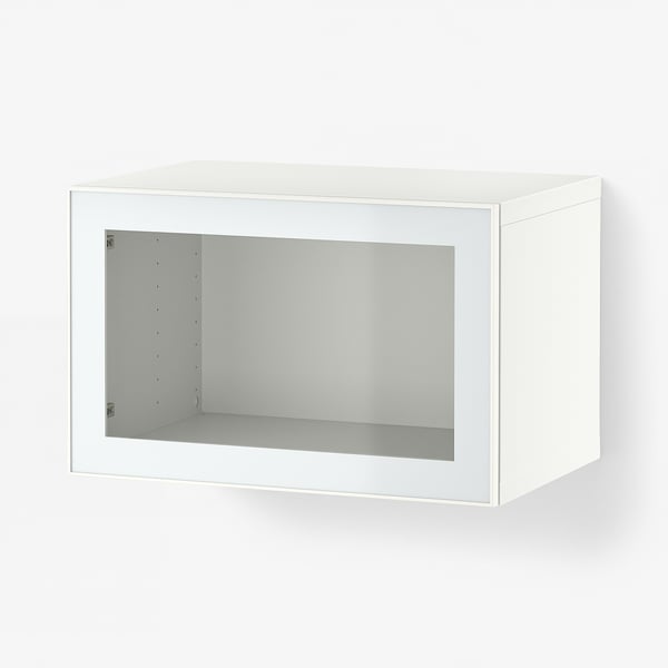 BESTÅ Väggmonterad skåpkombination, vit Glassvik/vit/ljusgrön klarglas, 60x42x38 cm