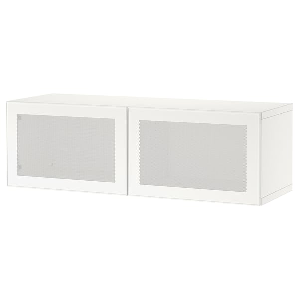 BESTÅ Väggmonterad skåpkombination - vit/Mörtviken vit 120x42x38 cm