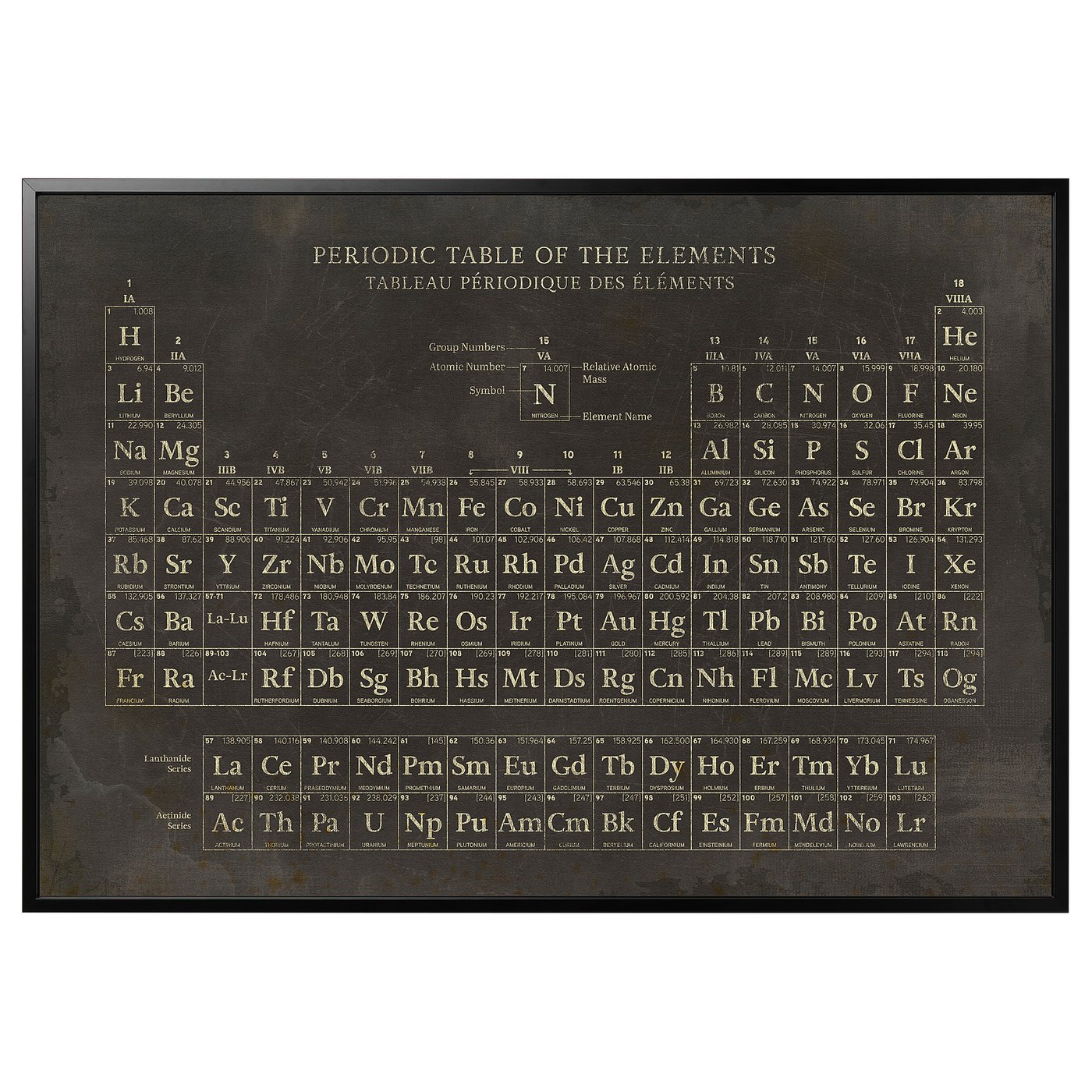 BJÖRKSTA bild med ram, periodiska systemet/svart, 200x140 cm IKEA