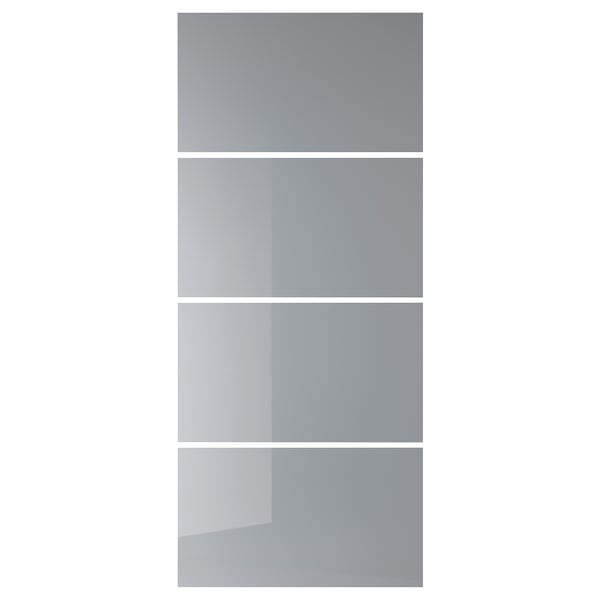 BJÖRNÖYA 4 paneler till ram för skjutdörr - grå tonad effekt 100x236 cm