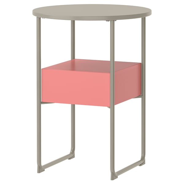 BLANKHÄLLAN Sängbord, beige/rosa