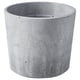 Variant: Grå BOYSENBÄR betongkruka med spräcklig design och cylindrisk form.