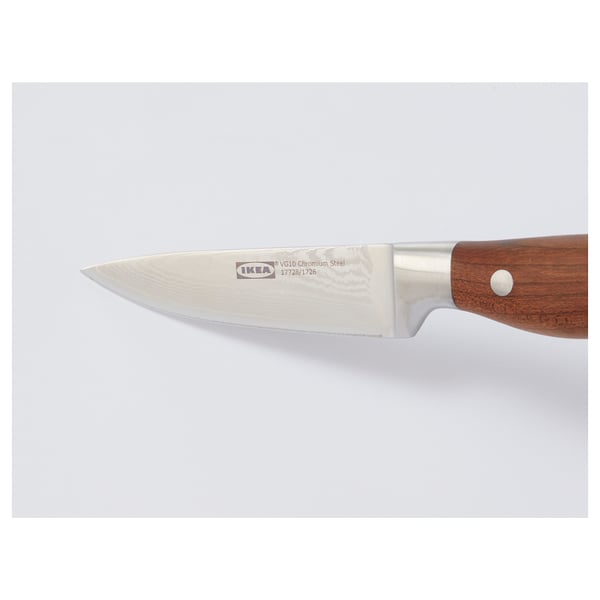En högkvalitativ kniv från ikeasharp blad, trähandtag, slitstark stålkärna, 15 års garanti.