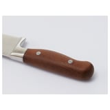 Högkvalitativ kniv med trähandtag och slitstarkt blad i rostfritt stål.