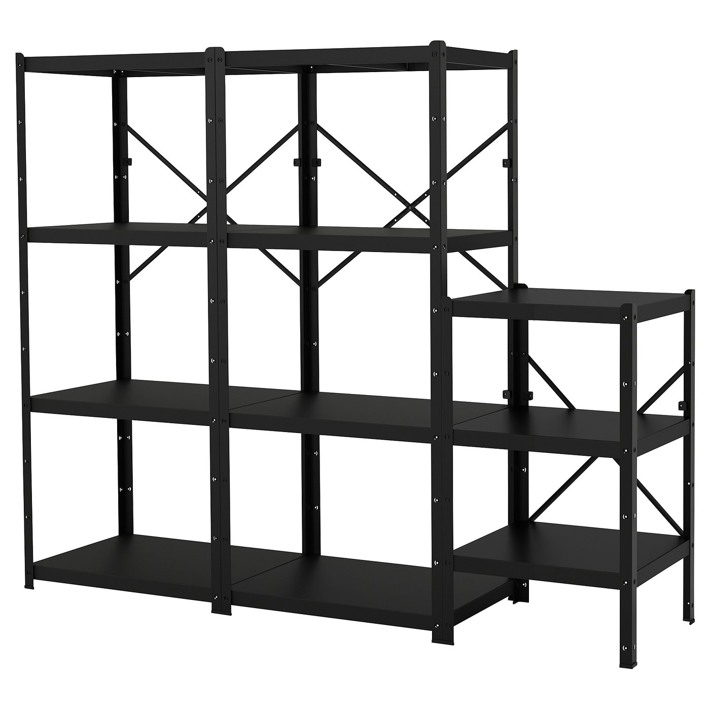 IKEA BROR hylla, svart, 234x55x190 cm