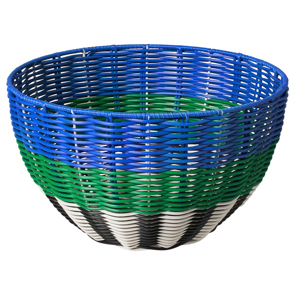 DJURTRÄNARE Korg - vit/svart/blå 32x19 cm