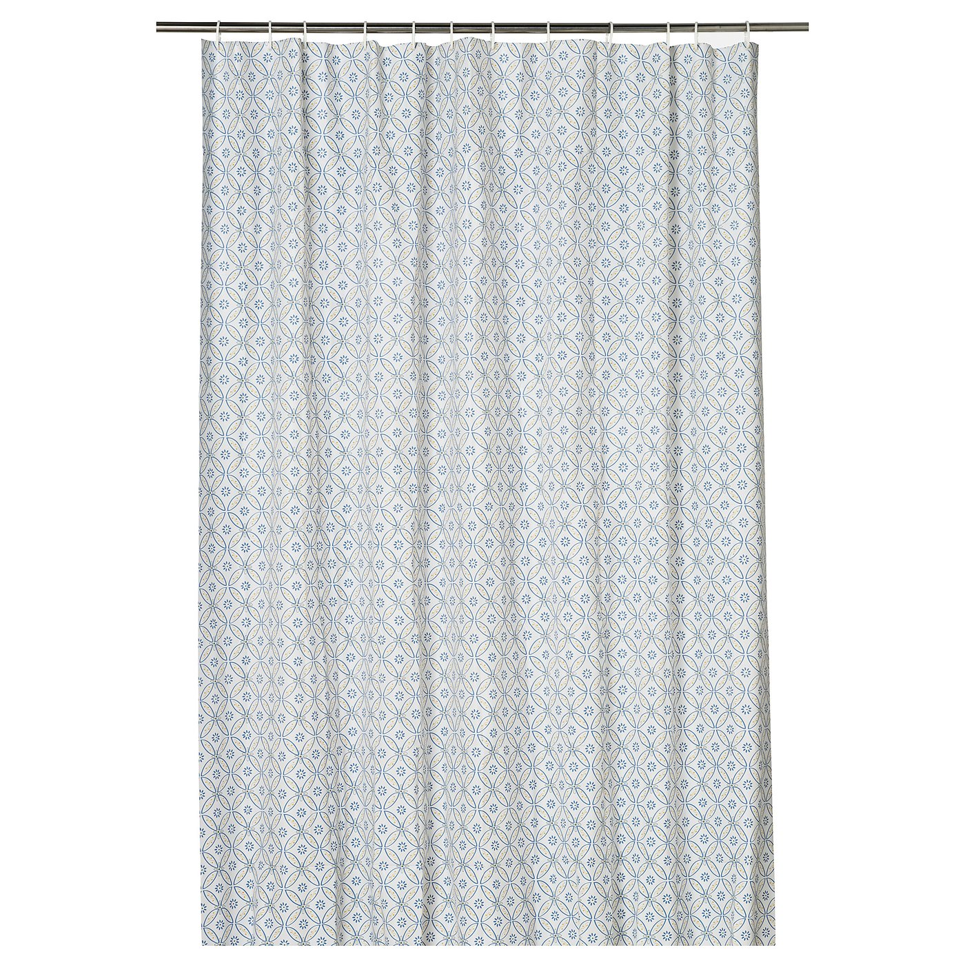 IKEA DOCKBÅT duschdraperi, vit/flerfärgad, 180x200 cm