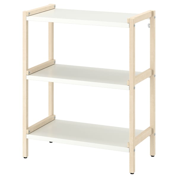 EKENABBEN Öppen hyllsektion - asp/vit 70x34x86 cm