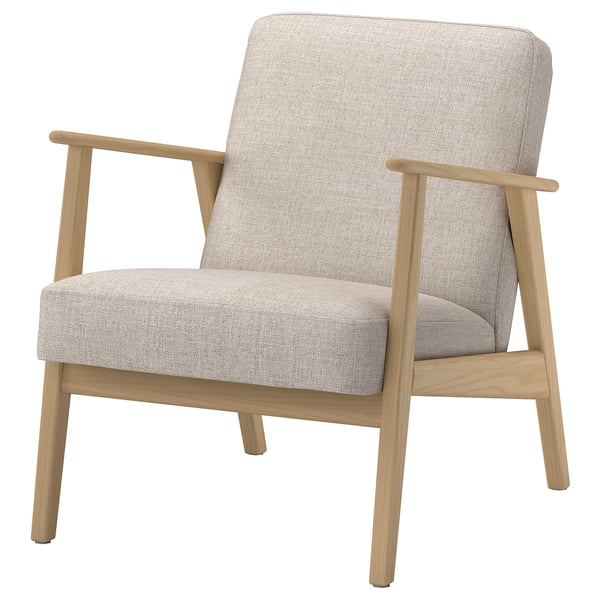 EKENÄSET Fåtölj, ekmönstrad/Kilanda ljusbeige