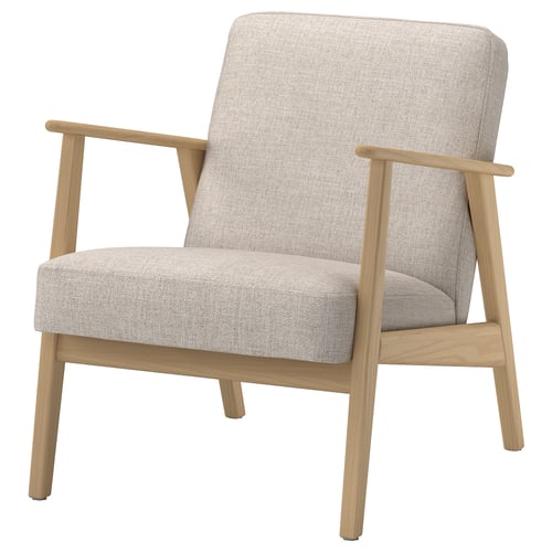 EKENÄSET Fåtölj, ekmönstrad/Kilanda ljusbeige