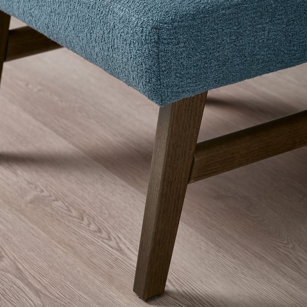 EKENÄSET Fotpall, valnötsmönstrad/Axvall mörk gråblå