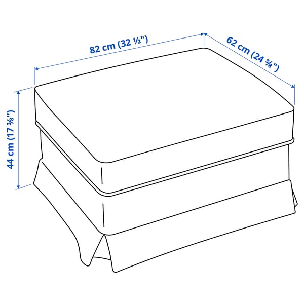 EKTORP Fåtölj och fotpall, Naggen grågrön