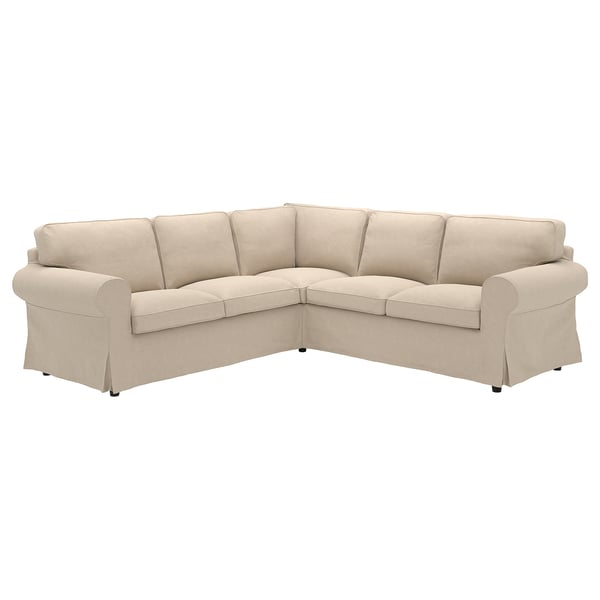 EKTORP Klädsel till hörnsoffa, 4-sits, Naggen beige