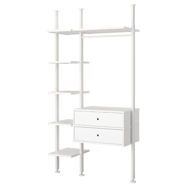 ELVARLI Garderobskombination - vit 135x51x222-350 cm