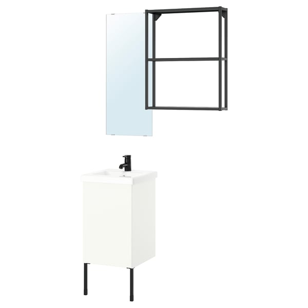 ENHET Badrum - antracit/vit 44x43x87 cm
