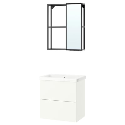 ENHET Badrum, antracit/vit, 64x43x65 cm