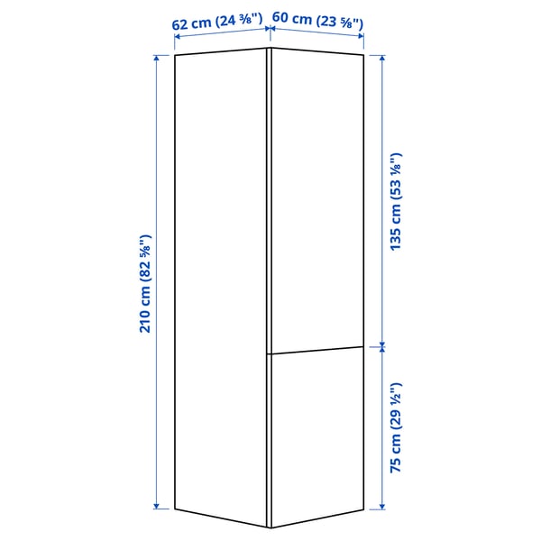 Illustration med mått för produkten: ENHET.