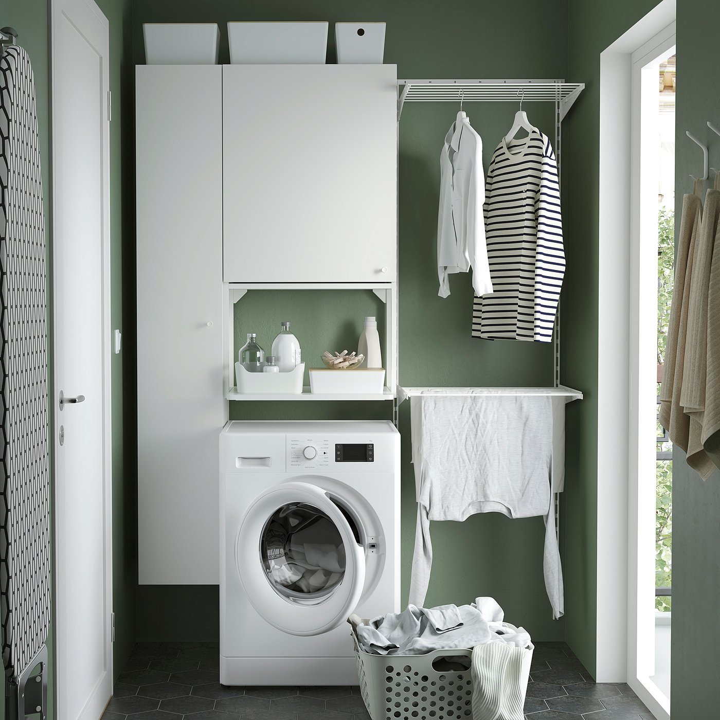 IKEA ENHET förvaringskombination, vit, 90x32x180 cm