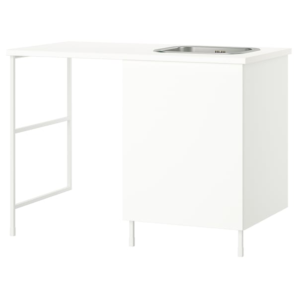 ENHET Förvaringskombination, vit, 139x63.5x90.5 cm