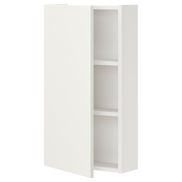 ENHET Väggskåp m 2 hyllplan/dörr - vit 40x17x75 cm