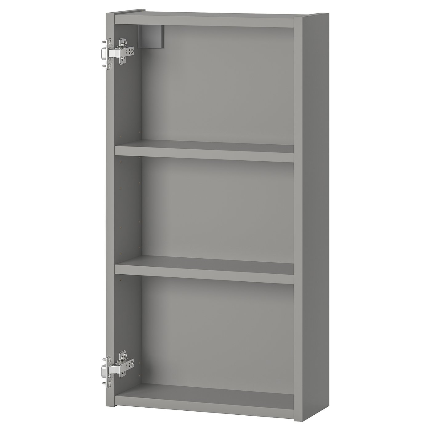 IKEA ENHET väggskåp m 2 hyllplan, grå, 40x15x75 cm