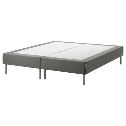 Sängstomme, en ikea espevar grå stomme, rektangulär med metallben.
