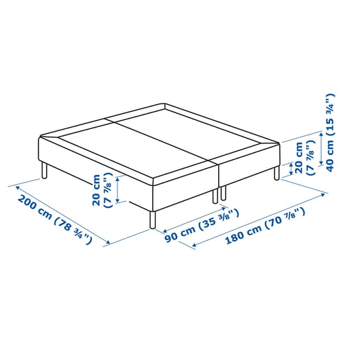 Illustration med mått för produkten: ESPEVÄR.