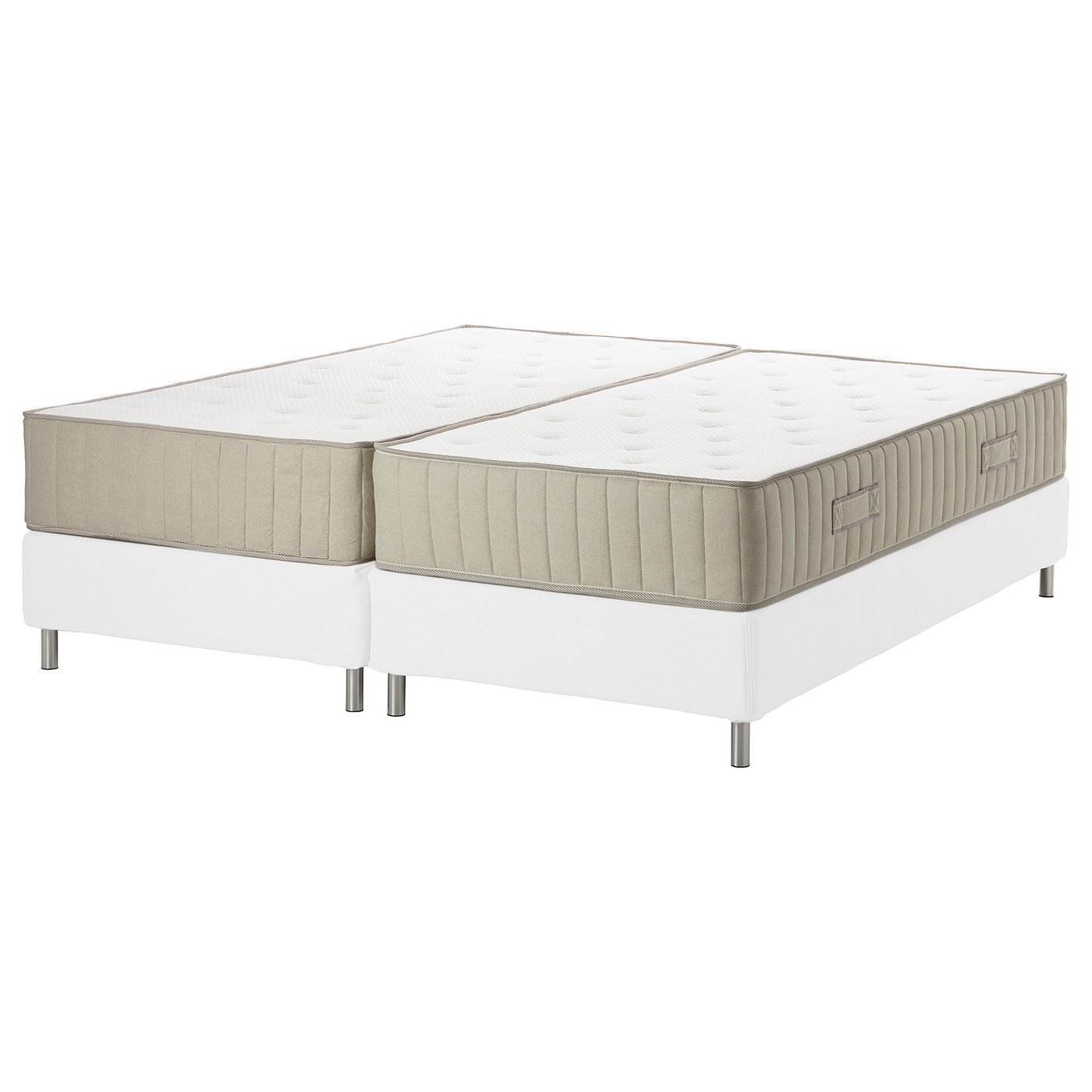 IKEA ESPEVÄR/VATNESTRÖM kontinentalsäng, vit/fast/medium fast natur, 180x200 cm