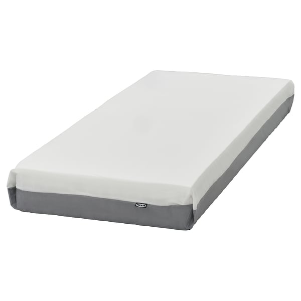 IKEA FÄGERÅSEN: vit och grå madrass, rektangulär, medelfast stöd.
