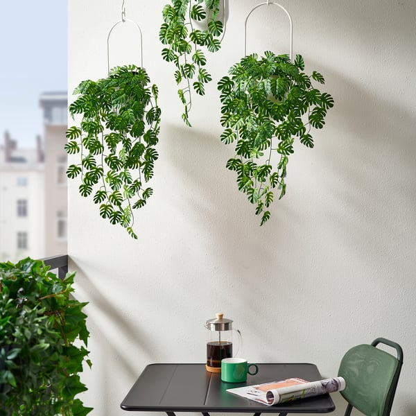 FEJKA Konstgjord krukväxt, inom-/utomhus hängande/Monstera, 9 cm