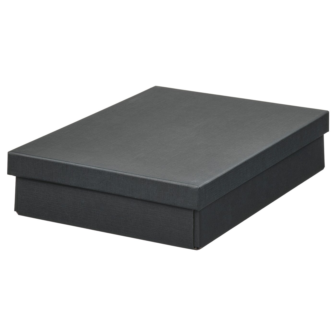 IKEA FJÄDERHARV förvaringslåda med lock, antracit, 25x35x8 cm