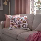 FJÄLLFRYLE Kudde, vit flerfärgad/broderi, 50x58 cm