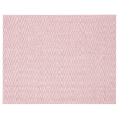 FLYGFISK rosa bordstabletter i plast, rektangulära, lätt strukturerade, enkel design.