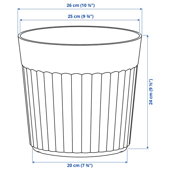 Illustration med mått för produkten: FRÄKENVÄXT.