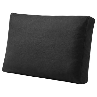 Svart rektangulärt kuddfodral för utomhusbruk, med dragkedja, enfärgad design, tillverkad av återvunnen polyester.
