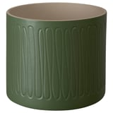 Grön stengods texturerad cylindrisk plantering
