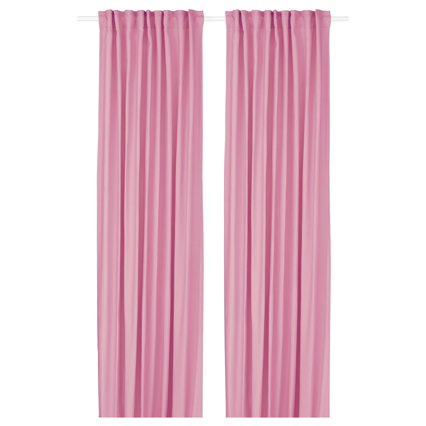 IKEA GINSTMOTT gardiner, 1 par, rosa/med veckband, 145x250 cm