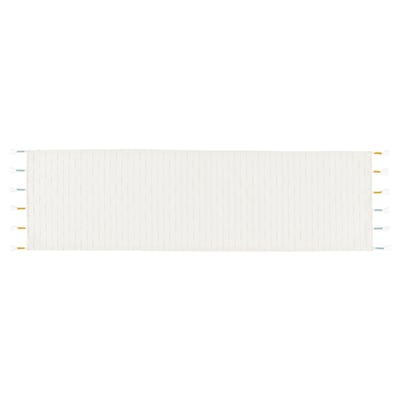 Gokvallå beige bordslöpare, bomull/polyester, rektangulär med tofsar.
