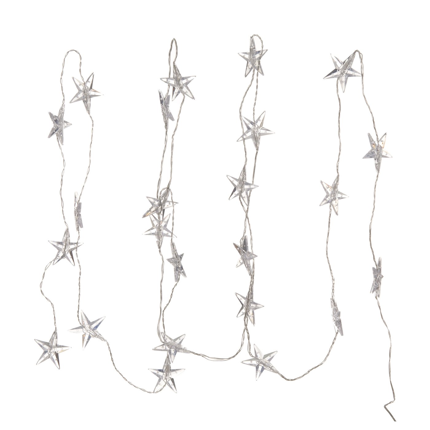 IKEA GOKVÄLLÅ LED ljusslinga med 24 ljus, stjärna/utomhus guldfärgad