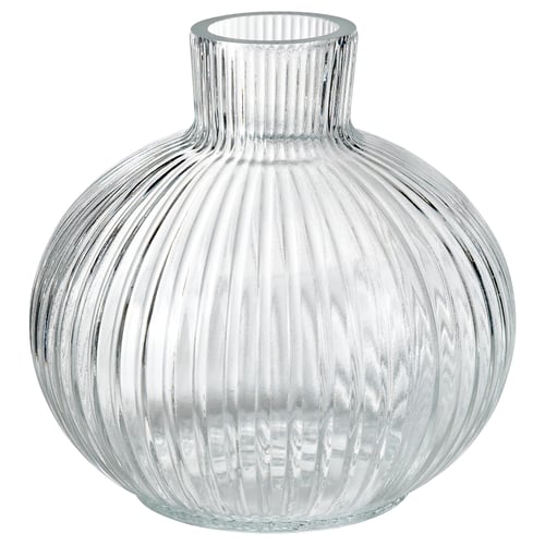 GRÅSPARV Vas, klarglas, 10 cm