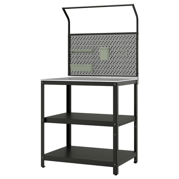 GRILLSKÄR Köksö med bakstycke - rostfritt stål/utomhus 86x61x176 cm