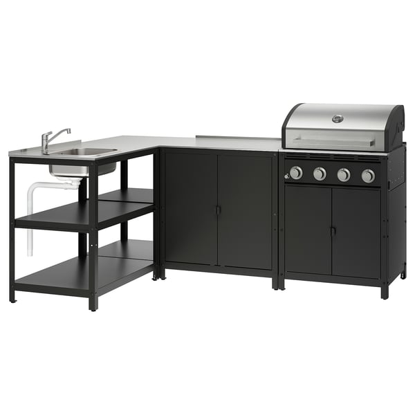 GRILLSKÄR Utekök - rostfritt stål 219x147 cm