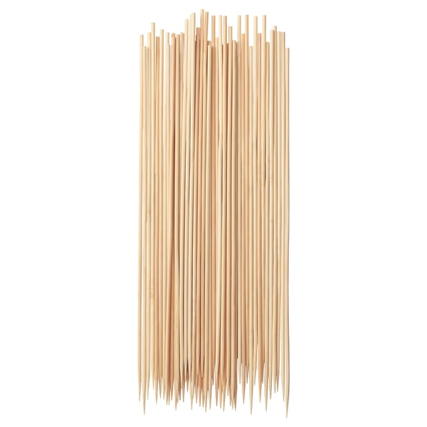 Set med GRILLTIDER bambuspett, naturlig färg, spetsiga spetsar.